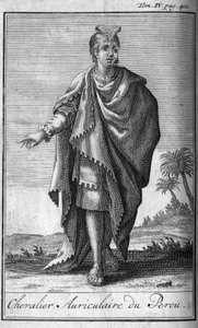 Ritterorden. Ohrritter von Peru. In „History of military orders or knights, of the secure and routine militias of both sexes, which have been established so far. Edition taken from Abbe Giustiniani, R.P.Bonani, M. Herman, Schoonebeek, R.P.Heliot.A von Unknown artist