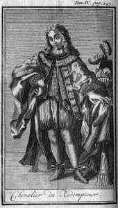 Ritterorden. Ritter des Erlösers oder des kostbaren Blutes Jesu im Herzogtum Mantua (Mantova) im 17. Jahrhundert. In „History of military orders or knights, of the secure and routine militias of both sexes, which have been established so far von Unknown artist