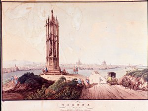 Überblick über die Stadt Wien mit Brücke über die Donau von Unknown artist