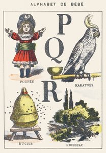 P Q R: Puppe, Kaki, Bienenstock, Bach