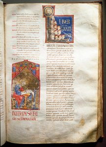 Seite einer illuminierten Bibel (Ms.721-Foglio 190r) aus dem frühen 12. Jahrhundert von Unknown artist