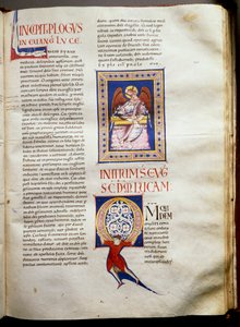 Seite einer illuminierten Bibel (Ms.723-Foglio 162r) aus dem frühen 12. Jahrhundert