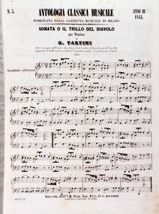 Seite der Partitur von Teufelstriller-Sonate (Il trillo del diavolo) von Tartini von Unknown artist