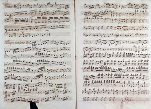Seite der Partitur von „Große Symphonie“ von Christian Cannabich von Unknown artist