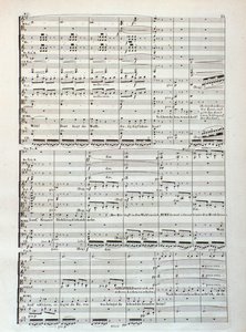 Seite der Partitur von Siegfried, Oper von Wagner