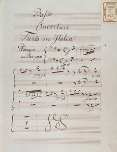 Seite der Partitur der Ouvertüre von Der Türke in Italien von Gioacchino Rossini