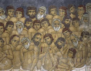 Gemälde einer Gruppe von Märtyrern, Ayios Nikolaos Ties Steyis, Kakopetria, Zypern von Unknown artist