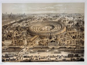 Panoramablick auf die Weltausstellung 1867 in Paris von Unknown artist