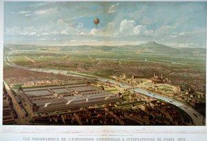 Panoramablick auf die Weltausstellung 1878 in Paris