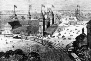 Pennsylvania Bahnhof in Philadelphia - Gravur, Ende des 19. Jahrhunderts von Unknown artist