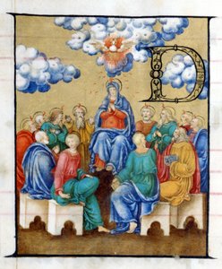 Pfingsten - Herabkunft des Heiligen Geistes. Miniatur aus dem 15. Jahrhundert. Chiesa dell