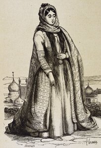 Persien (19. Jh.). Gesellschaft. Persische Frau. Gravur. Private Sammlung