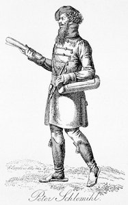 Peter Schlemihl, Hauptfigur aus „Die wunderbare Geschichte von Peter Schlemihl“ von Aldebert von Chamisso - Gravur von Unknown artist