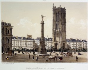 Place du Chatelet und der Saint-Jacques-Turm von Unknown artist