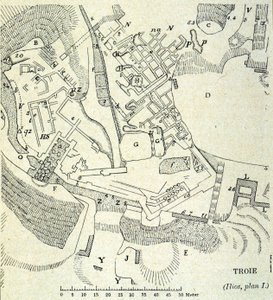 Plan von Troja: Ausgrabung von Heinrich Schliemann