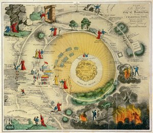 Plan der Straße von der Stadt der Zerstörung zur Himmlischen Stadt, eigens für Williams