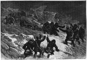 Nordpol: Begegnung der Schlitten von Markham - Nares Georges S., Eine Reise zum Polarmeer, Paris: Hachette