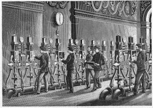 Pneumatisches Postamt, Place de la Bourse in Paris im Jahr 1888 von Unknown artist