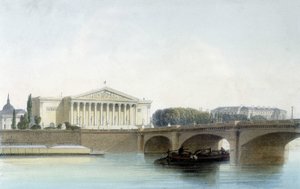 Pont de la Concorde, Lithografie von Aubrun, 19. Jahrhundert von Unknown artist