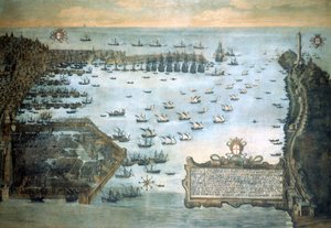 Hafen von Genua im Jahr 1597. Museo Navale de Genova - Pegli. von Unknown artist