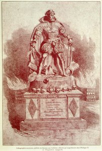 Karikaturporträt von Philipp II. zur Spanischen Inquisition - Gravur von Unknown artist