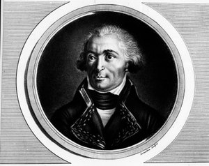 Ganzkörperporträt von Charles Pichegru, General en Chef der Armeen des Nordens, der Sambre und Meuse, des Rheins und der Mosel. Gravur in 