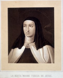 Porträtbüste von Saint Therese von Jesus (oder Saint Therese von Avila) (1515-1582), Gravur von Unknown artist
