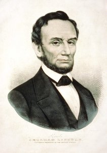 Porträt von Abraham Lincoln, amerikanischer Staatsmann (1809-1865)