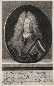 Porträt von Alexander Hermann Graf von Wartensleben (1650-1734), Offizier in den Armeen verschiedener deutscher Staaten - Gravur von Unknown artist