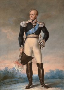Porträt von Alexander I. von Russland, ca. 1819 - Aquarell - Fußporträt von Alexander I., Zar von Russland (1777-1825) - Anonymes Aquarell von Unknown artist