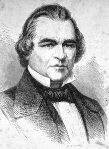 Porträt von Andrew Johnson (1808 - 1875) amerikanischer Staatsmann - in „Les Contemporains“, n.d. späte 19. Jahrhundert