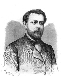 Porträt von Arthur Chervin (1850-1921), Gründer und Direktor des Instituts des Bègues in Paris. Stich in „L