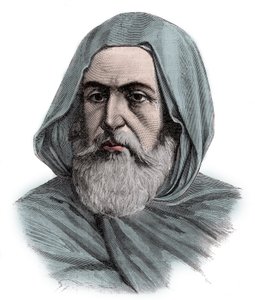 Porträt von Ben Mahi Ed Din Abd El Kader (Abd El-Kader) (1808-1883) ABDELKADER, Emir von Mascara, militärischer und religiöser Führer - Gravur 1883. von Unknown artist
