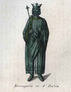 Porträt von Berengar II., König von Italien - Gravur aus „Usi e Costumi di Tutti i Popoli dell