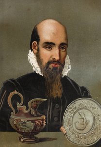 Porträt von Bernard Palissy (1510 - 1589). Chromolithographie des späten 19. Jahrhunderts, basierend auf „La Ciencia y sus Hombres“ von Louis Figuier. Barcelona 1881 von Unknown artist