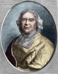 Porträt von Kardinal Fleury (1653 - 1743). André Hercule de Fleury. Gravur von 1866 von Unknown artist