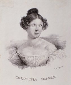 Porträt von Caroline Ungher (Unger) (Stich) von Unknown artist