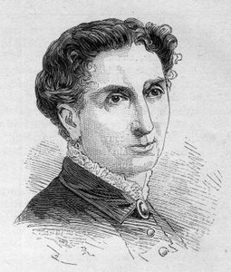 Porträt von Catherine Julie Clementine Jouassain (1829-1902), französische Komödiantin, Mitglied der Comédie-Française. Gravur in „Le Monde Illustré“ Nr. 1168 vom 16. August 1879.