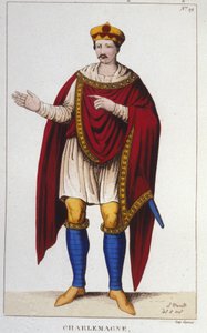 Porträt von Karl dem Großen oder Karl I. der Große (742 - 814), König der Franken (1830)