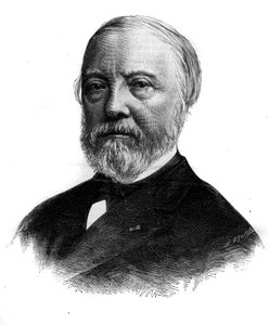 Porträt von Charles Blanc (1813-1882), französischer Kunstkritiker und Akademiker. Bandgravur in „Le Monde Illustré“ Nr. 1294 vom 21. Januar 1882.