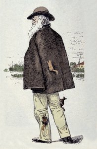 Porträt von Charles Darwin (1809-1882) spielt mit Eichhörnchen.