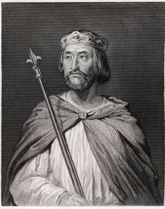 Porträt von Karl III. genannt der Einfältige (879 - 929), König von Frankreich (898 - 929) - in „Histoire des Français“ von Lavallée, Gravur, sd