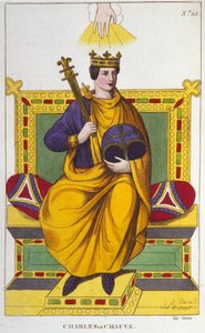 Porträt von Karl II. dem Kahlen (823 - 877), König von Frankreich, Gravur von 1830