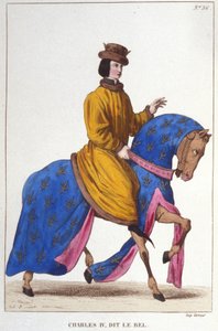 Porträt von Karl IV. der Schöne (ca. 1294 - 1328), König von Frankreich und Navarra Gravur 1830