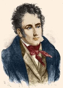 Porträt von Chateaubriand. Gravur des 19. Jahrhunderts.
