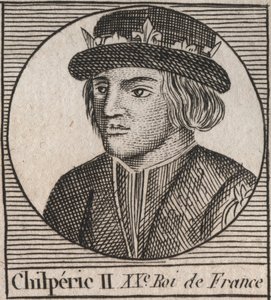 Porträt von Chilperich II. (ca. 670 - 721), König von Neustrien - CHILPERICH II. König der Franken - Gravur aus „Instruction sur l