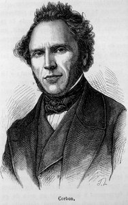 Porträt von Claude Anthime Corbon (1808-1891). Gravur aus dem Ende des 19. Jahrhunderts in „Die Geschichte Frankreichs“ von H. Martin