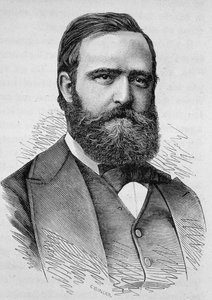 Porträt von Clément Duvernois. Gravur aus dem späten 19. Jahrhundert in „Histoire de France“ von H. Martin.