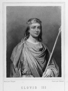Porträt von Chlodwig III (? - 695), König von Austrasien - in „Histoire des Français“ von Lavallée, Gravur, sd von Unknown artist