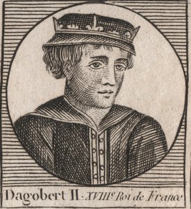 Porträt von Dagobert II., König der Franken von 711 bis 716 - Gravur aus „Instruction sur l